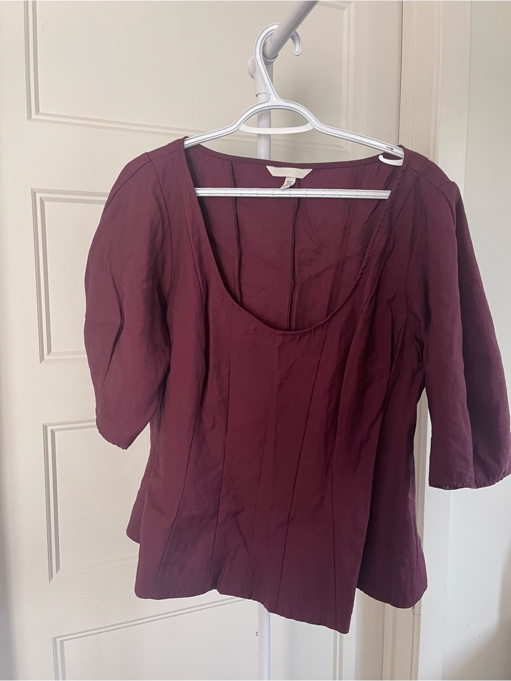 H&M Burgundy Scoop Neck Blouse